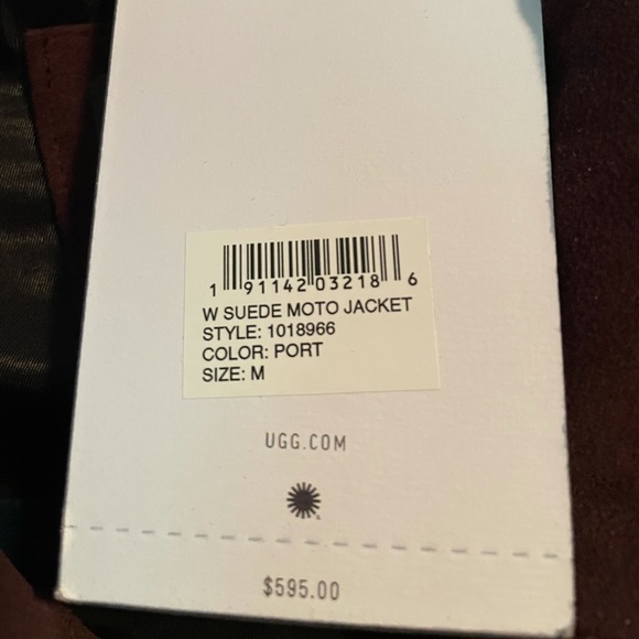 NWT UGG Suede Moto Jacket in Port - Picture 3 of 6